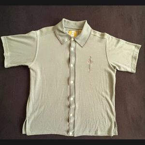 Rare Vintage Mossimo Men’s Short Sleeve Knit Bowling Button Front Polo Shirt